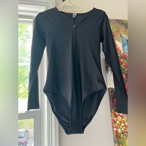 Old Navy swim - Long-Sleeve Half Zip Rashguard, Athletic, one piece swimsuit